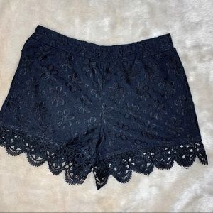 Black lace shorts